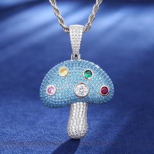 S925 Moissanite Mushroom Pendant - Different Drips