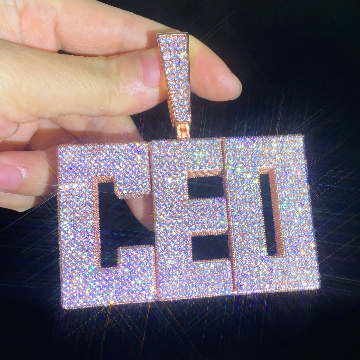 Large Bold Font Custom Letter Pendant - Different Drips