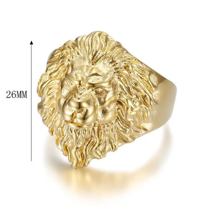 18k Gold Plated Lion Head Ring - Different Drips