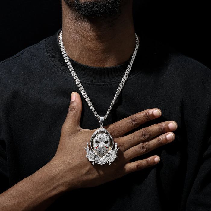 S925 Moissanite Diamond Jason Mask Pendant - Different Drips