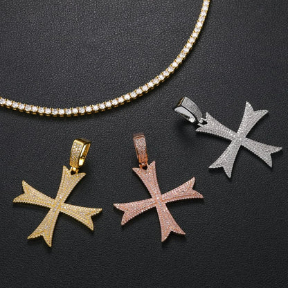 Iced Out Holy Cross Pendant - Different Drips