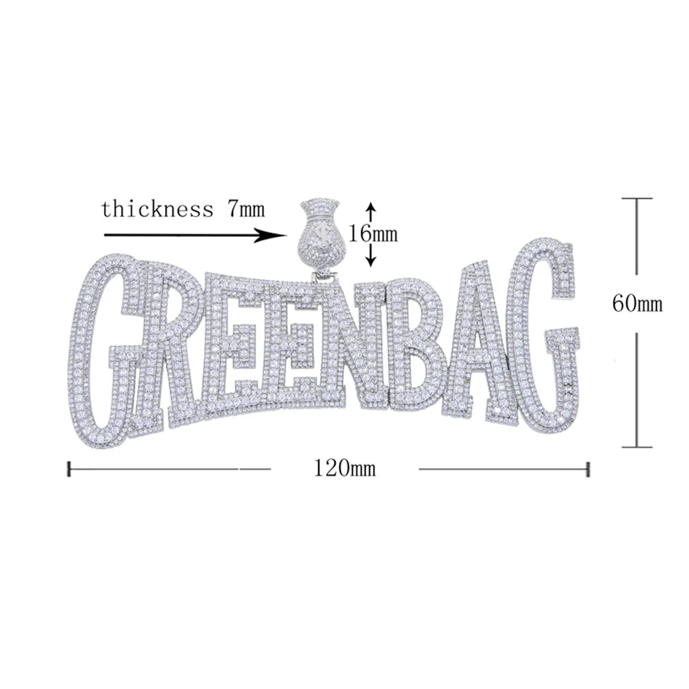 Iced Out Greenbag Pendant - Different Drips