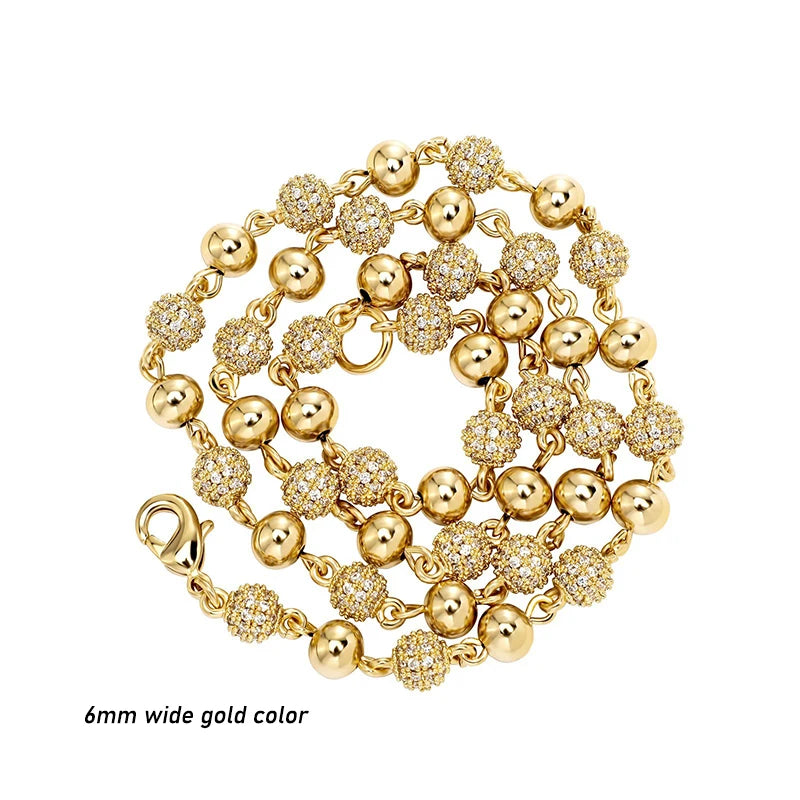 Iced Ball Bead Link Chain - Different Drips
