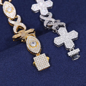 S925 Moissanite Diamond Infinity / Cross / Eye Link Chain - Different Drips