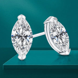 Women's S925 Marquise Cut Moissanite Diamond Earrings - Different Drips