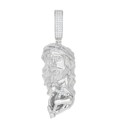 S925 Moissanite Jesus Holding Cross Pendant - Different Drips
