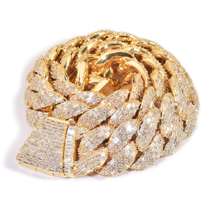 23mm Clustered Baguette Cuban Link Chain - Different Drips