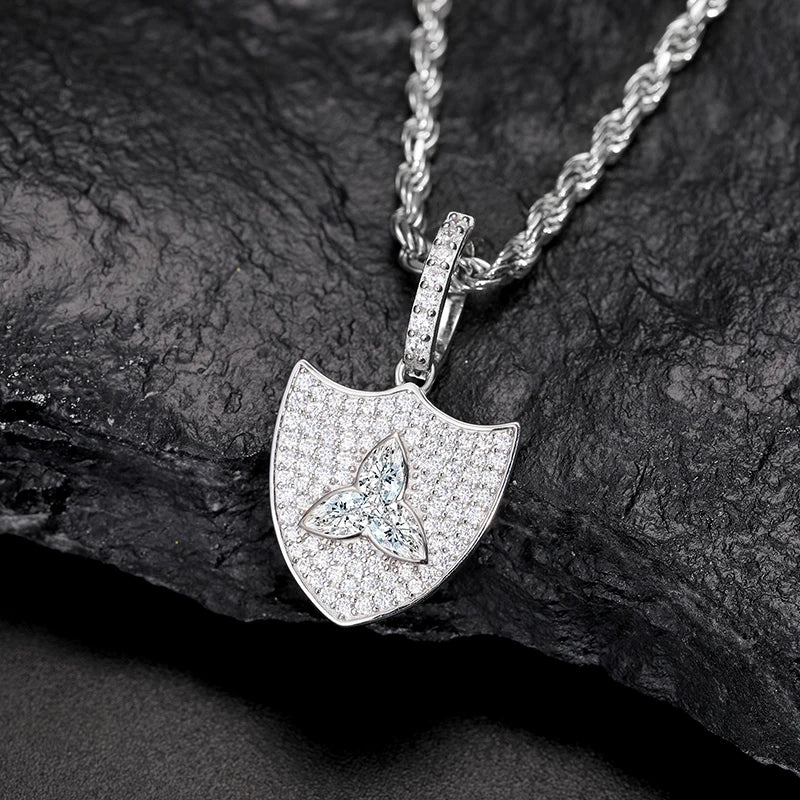 S925 Moissanite Shield Pendant - Different Drips