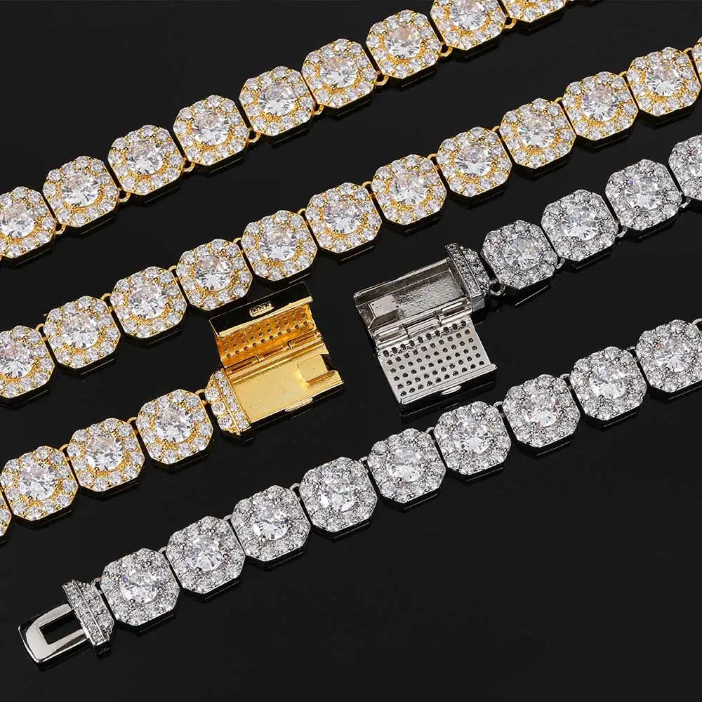 9-12mm Clustered Tennis Chain - Different Drips