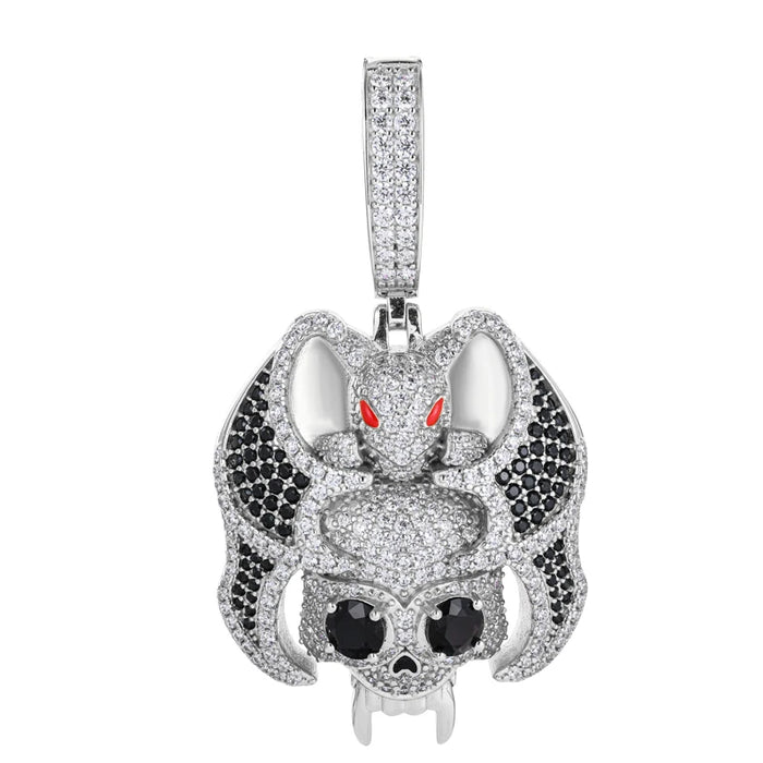 S925 Moissanite Diamond Bat Skull Pendant - Different Drips