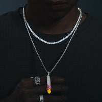 Thumbnail for S925 Moissanite Glow In The Dark Flame Bullet Pendant - Different Drips