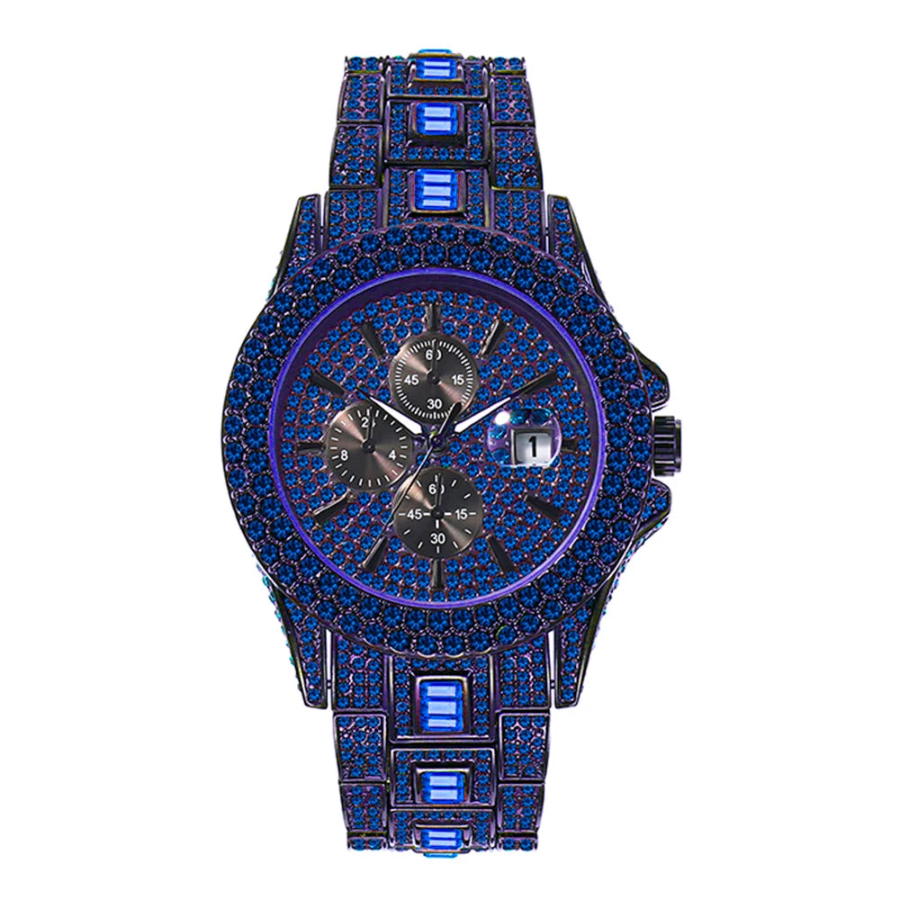 Bust Down Chronograph Date Watch - Different Drips