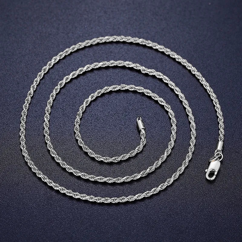 2.5mm 925 Sterling Silver Rope Chain - Different Drips