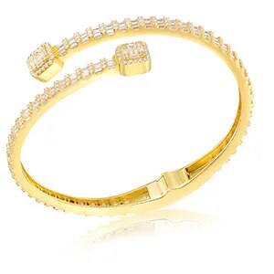 4mm S925 Moissanite Baguette Bangle Bracelet - Different Drips