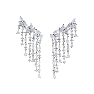 S925 Women's Clustered Drop Earrings - Different Drips