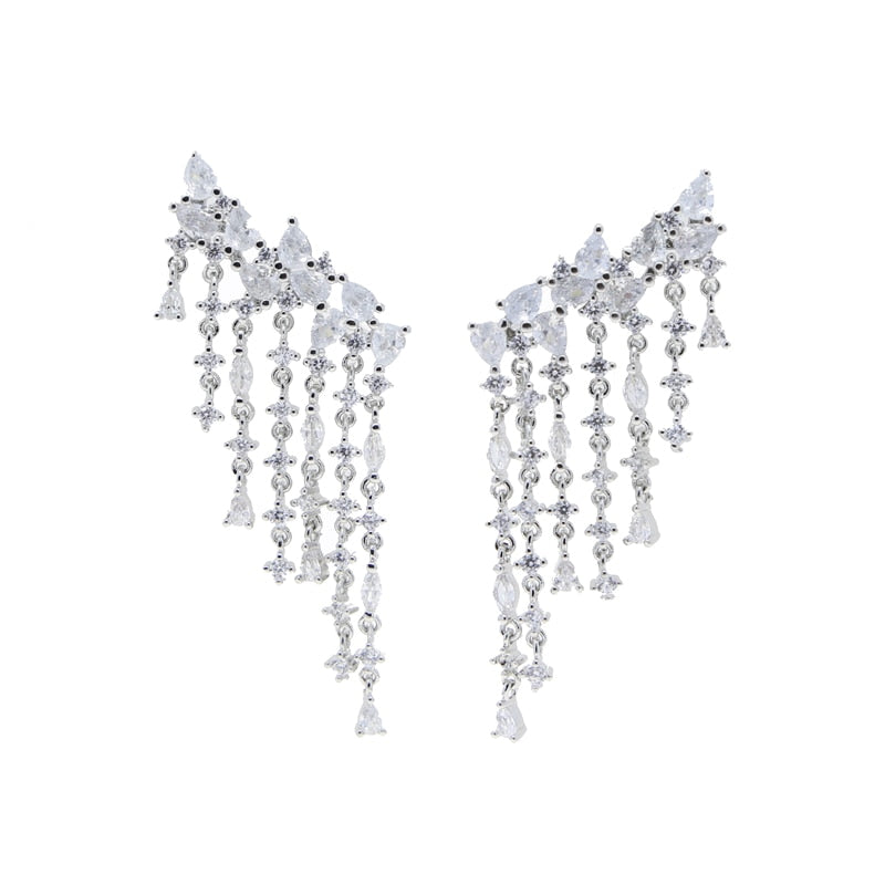 S925 Women's Clustered Drop Earrings - Different Drips