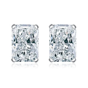 Women's S925 Radiant / Emerald Cut Moissanite Stud Earrings - Different Drips