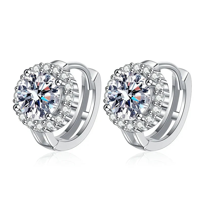 0.5/1Carat Women's S925 Moissanite Diamond Hoop Earrings - Different Drips