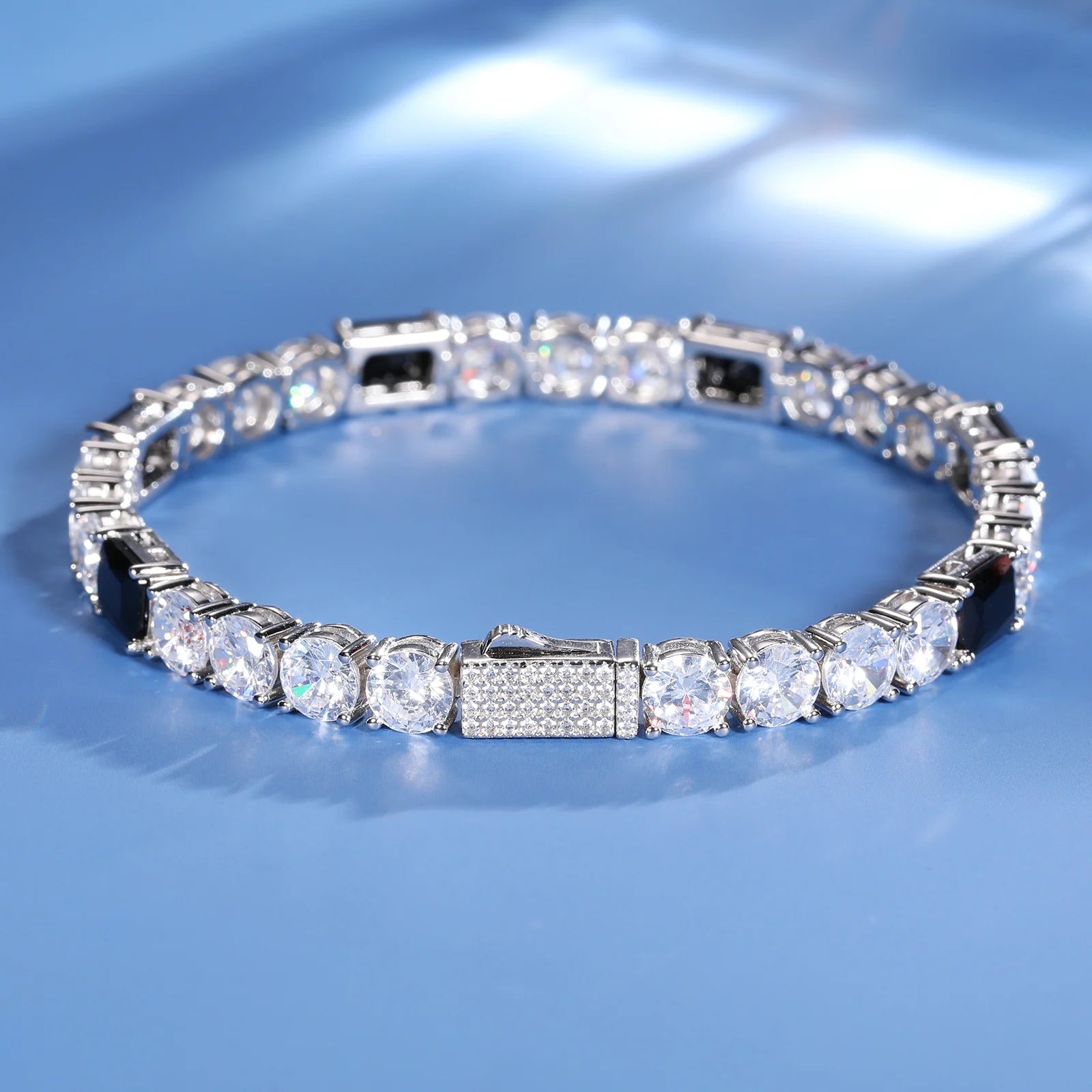 6mm S925 Black Moissanite Tennis Bracelet - Different Drips