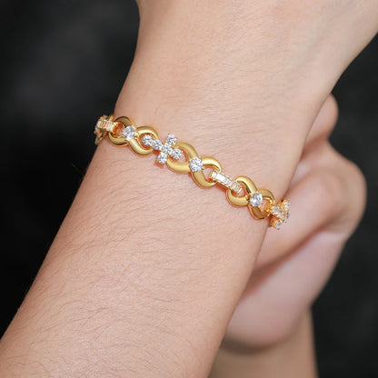 S925 Moissanite Infinity Cross Link Bracelet - Different Drips