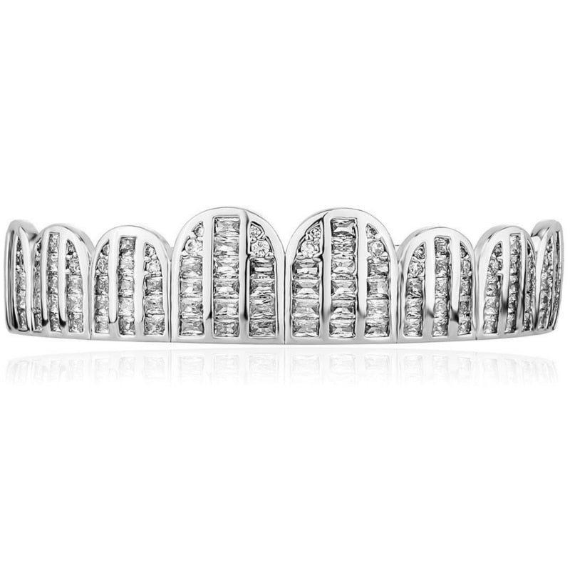 8 Tooth Triple Row Baguette Grillz - Different Drips