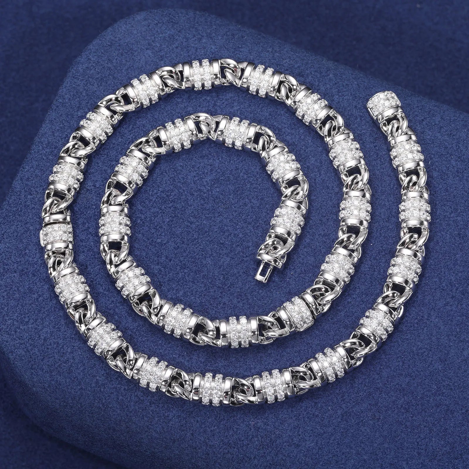 S925 Moissanite Rolled Barb Wire Chain - Different Drips