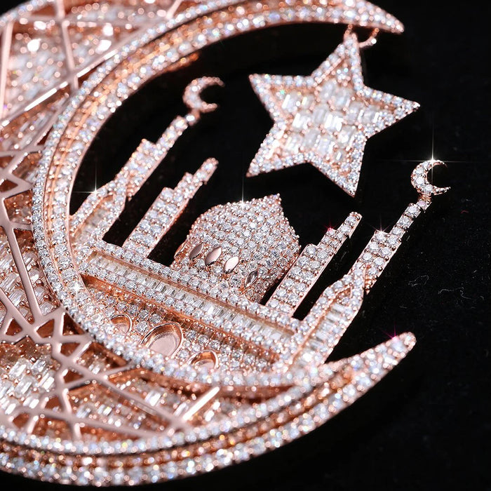 Crescent & Star Mosque Custom Photo Pendant - Different Drips