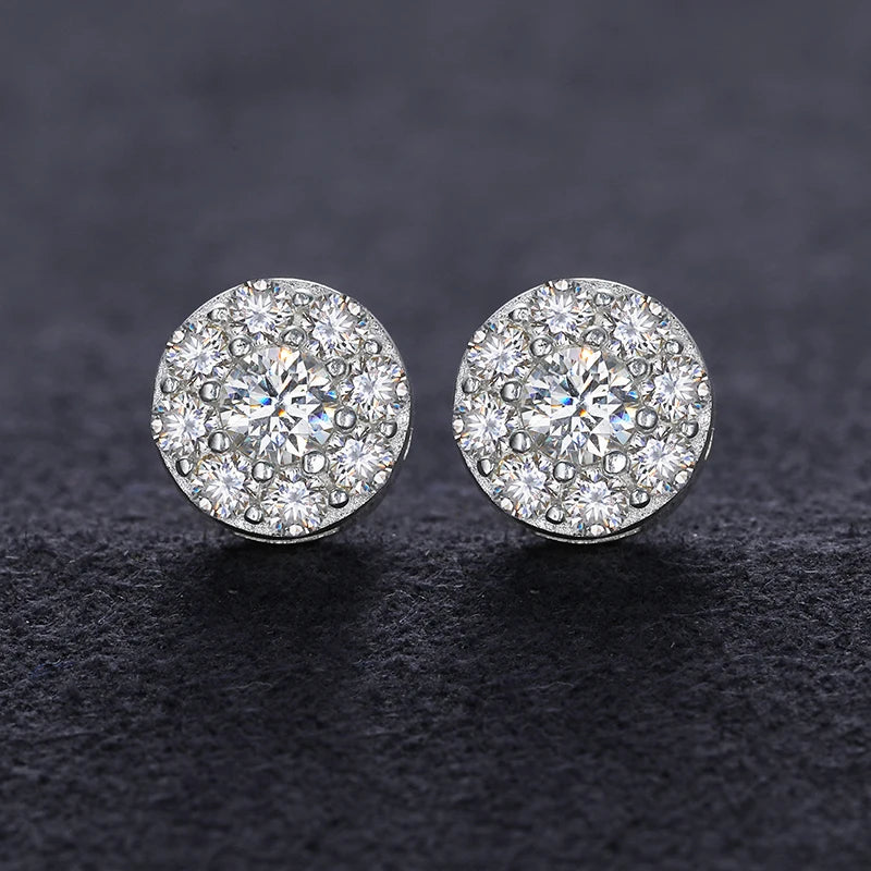 S925 Moissanite Pave Set Stud Earrings - Different Drips