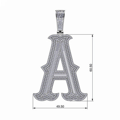 S925 Moissanite Baguette Custom Letter Pendant - Different Drips