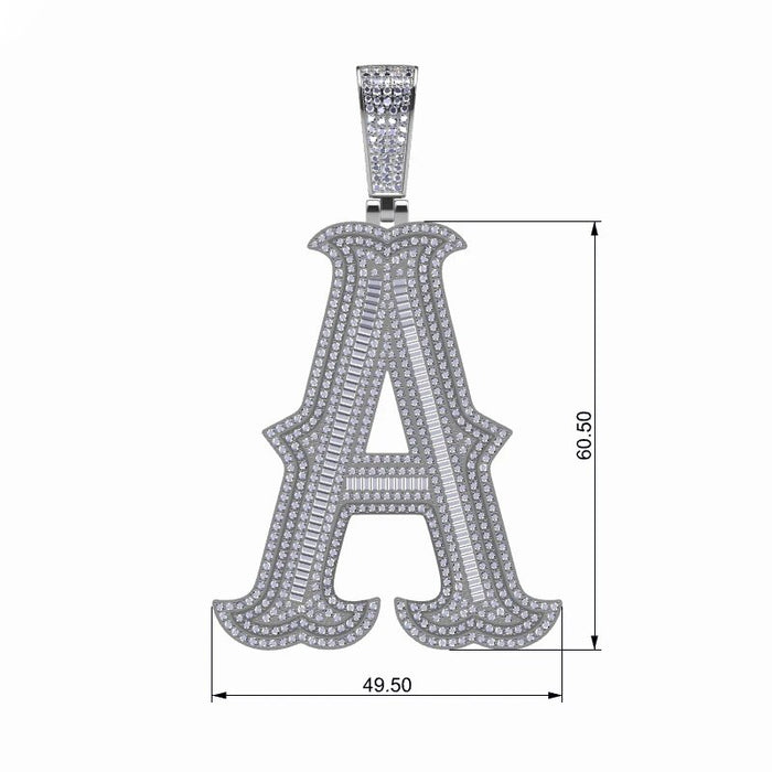 S925 Moissanite Baguette Custom Letter Pendant - Different Drips