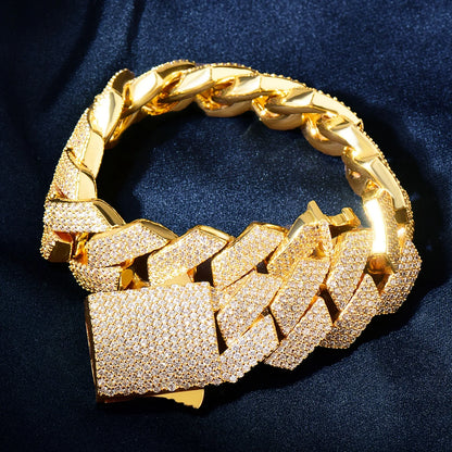 20mm Iced Out Cuban Prong Bracelet - Different Drips