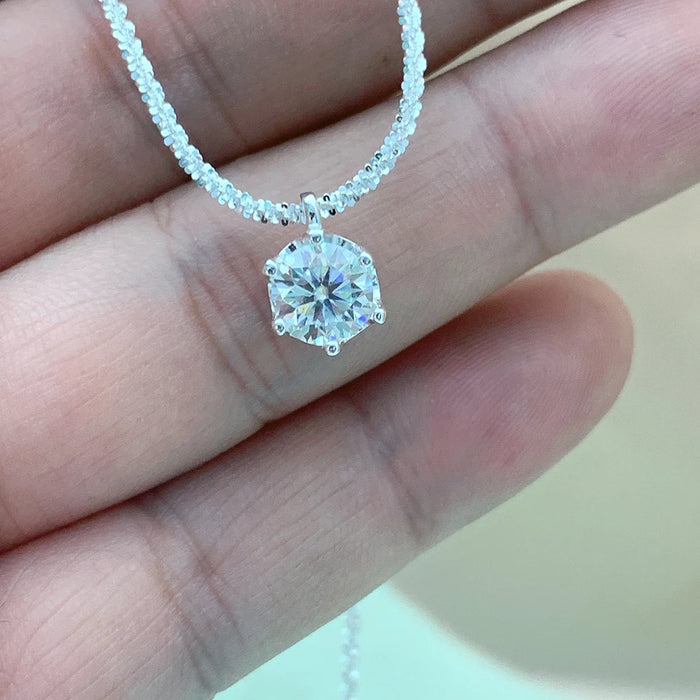Women's S925 Colored Round Cut Moissanite Diamond Pendant - Different Drips