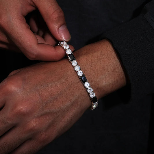 6mm S925 Black Moissanite Tennis Bracelet - Different Drips