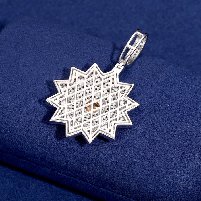 S925 Moissanite Diamond Sunburst Pendant - Different Drips