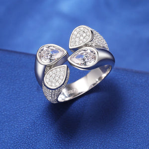 S925 Moissanite Tear Drop Ring - Different Drips