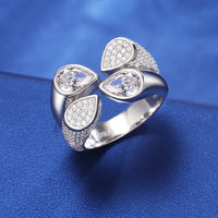 Thumbnail for S925 Moissanite Tear Drop Ring - Different Drips