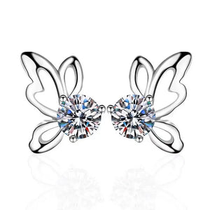 Women's S925 Ribbon Bowknot Tie Moissanite Diamond Stud Earrings - Different Drips