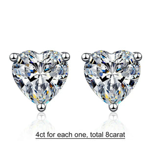 Women's S925 Moissanite Diamond Heart Cut Earrings - Different Drips