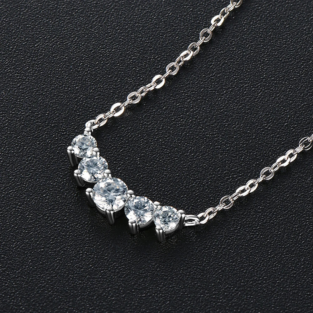 Women's S925 Moissanite Curved Necklace - Different Drips
