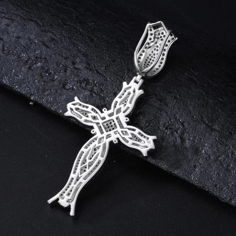 S925 Moissanite Blooming Rose Pendant - Different Drips