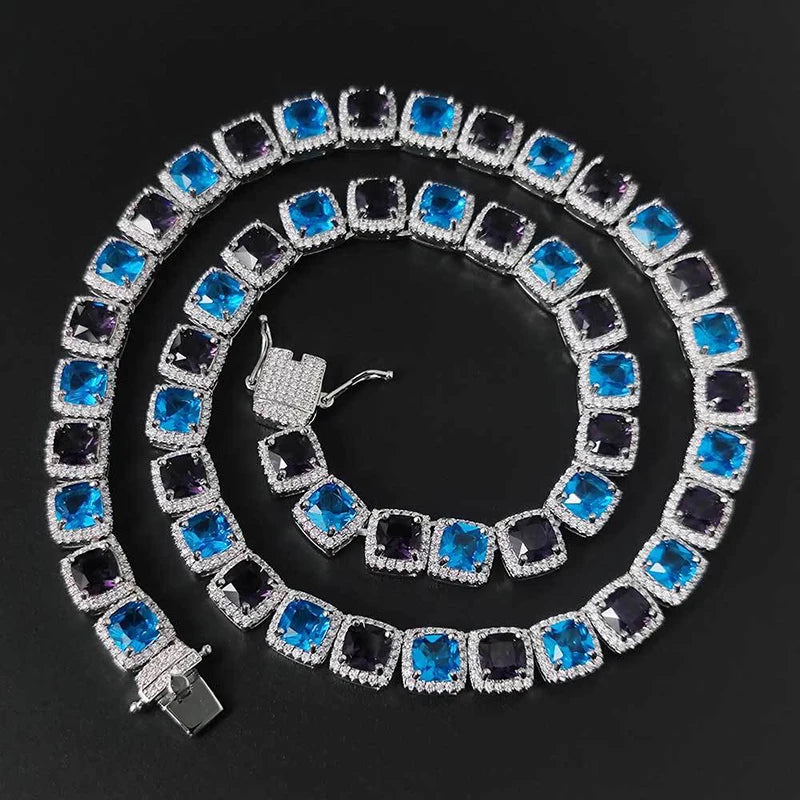 10mm Blue Glaicer Tennis Chain - Different Drips