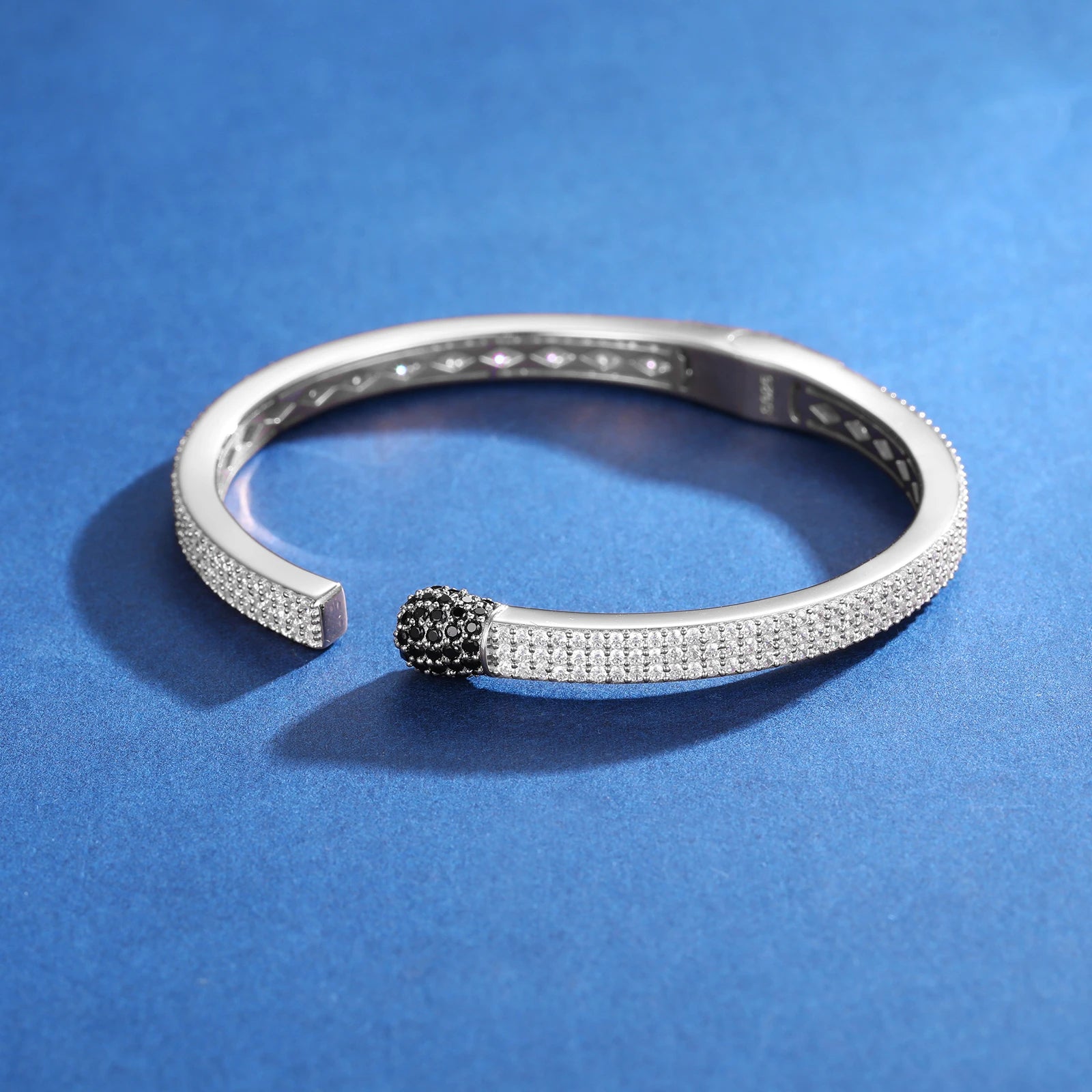 5mm S925 Moissanite Match Pave Bangle - Different Drips