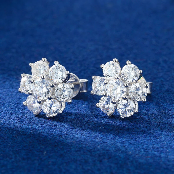 Flower Cluster Stud Earrings - Different Drips