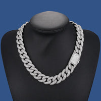 Thumbnail for 20mm S925 Moissanite Curb Cuban Chain - Different Drips