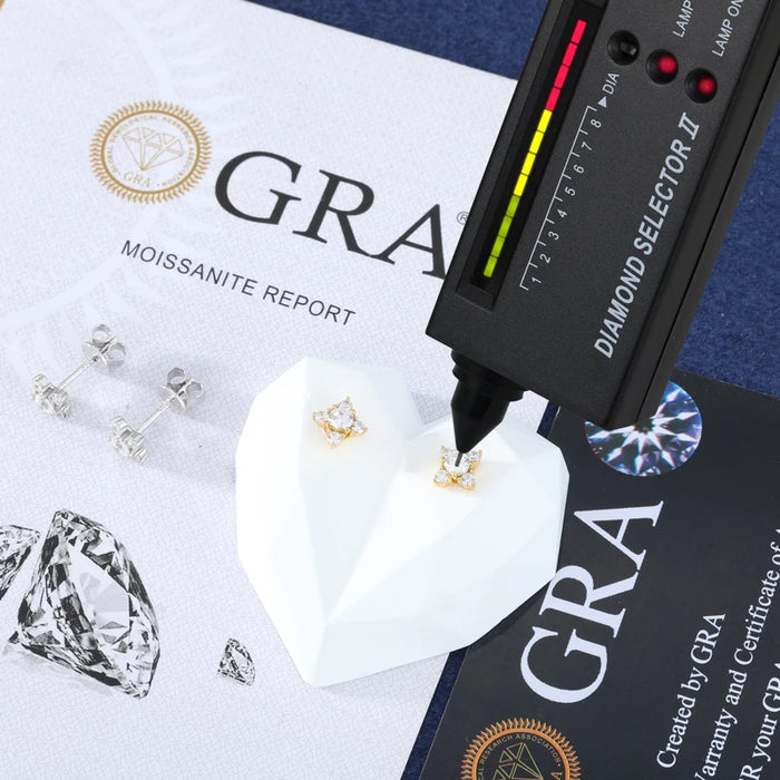 S925 Moissanite Cluster Stud Earrings - Different Drips