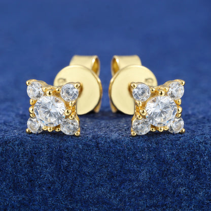 S925 Moissanite Cluster Stud Earrings - Different Drips