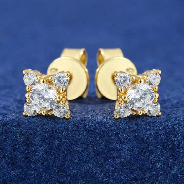 S925 Moissanite Cluster Stud Earrings - Different Drips