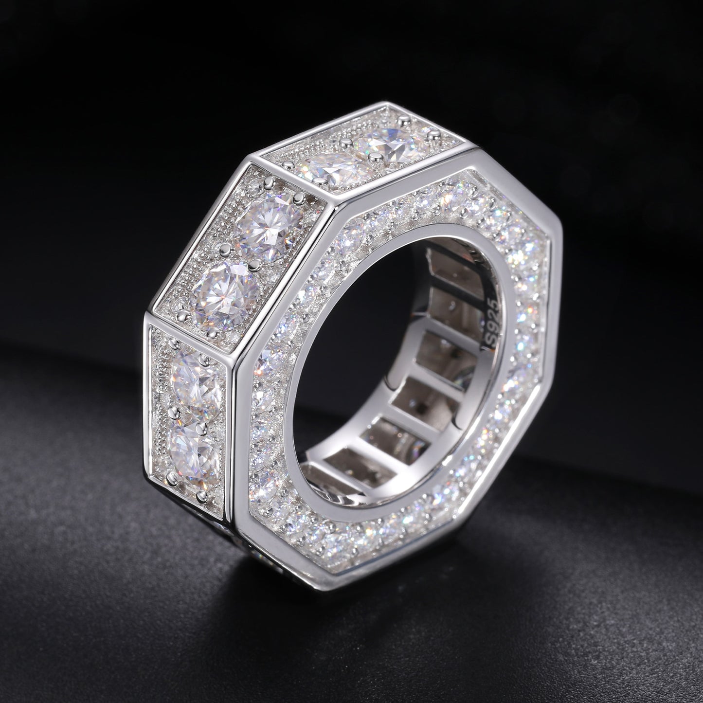 S925 Moissanite Bolt Ring - Different Drips