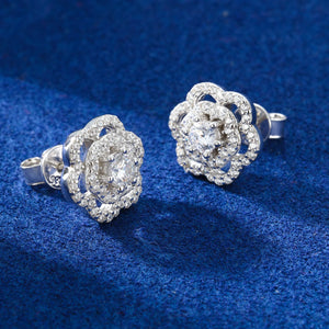 Floral Cluster Halo Stud Earrings - Different Drips