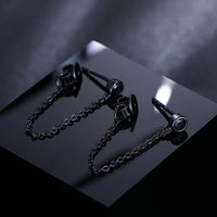 Thumbnail for S925 Black Moissanite Stud Drop Chain Earrings - Different Drips